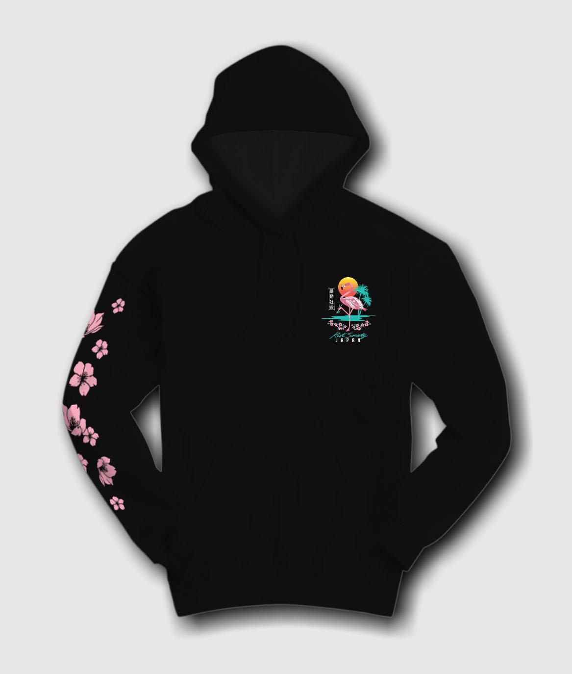 FLAMINGO BLOSSOM MENS HOODIE