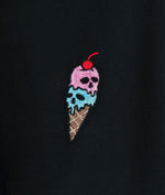 Load image into Gallery viewer, ICE CREAM SKULLS EMBROIDERED WOMENS TEE
