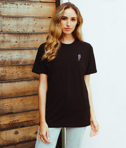 ICE CREAM SKULLS EMBROIDERED WOMENS TEE