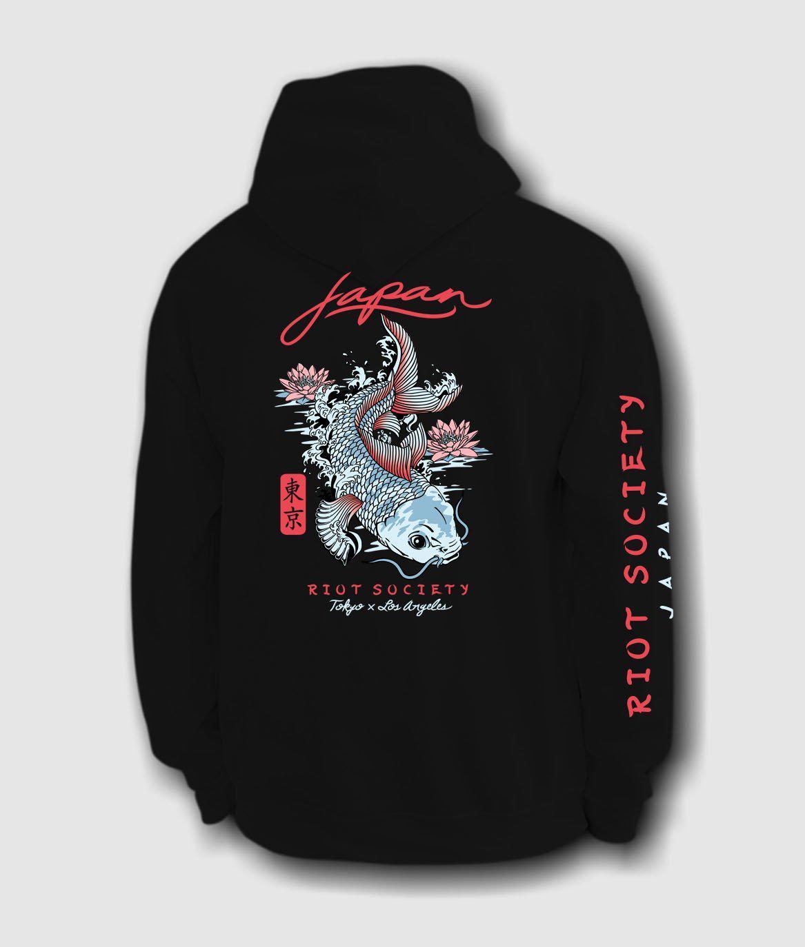 JAPAN KOI LOTUS MENS HOODIE