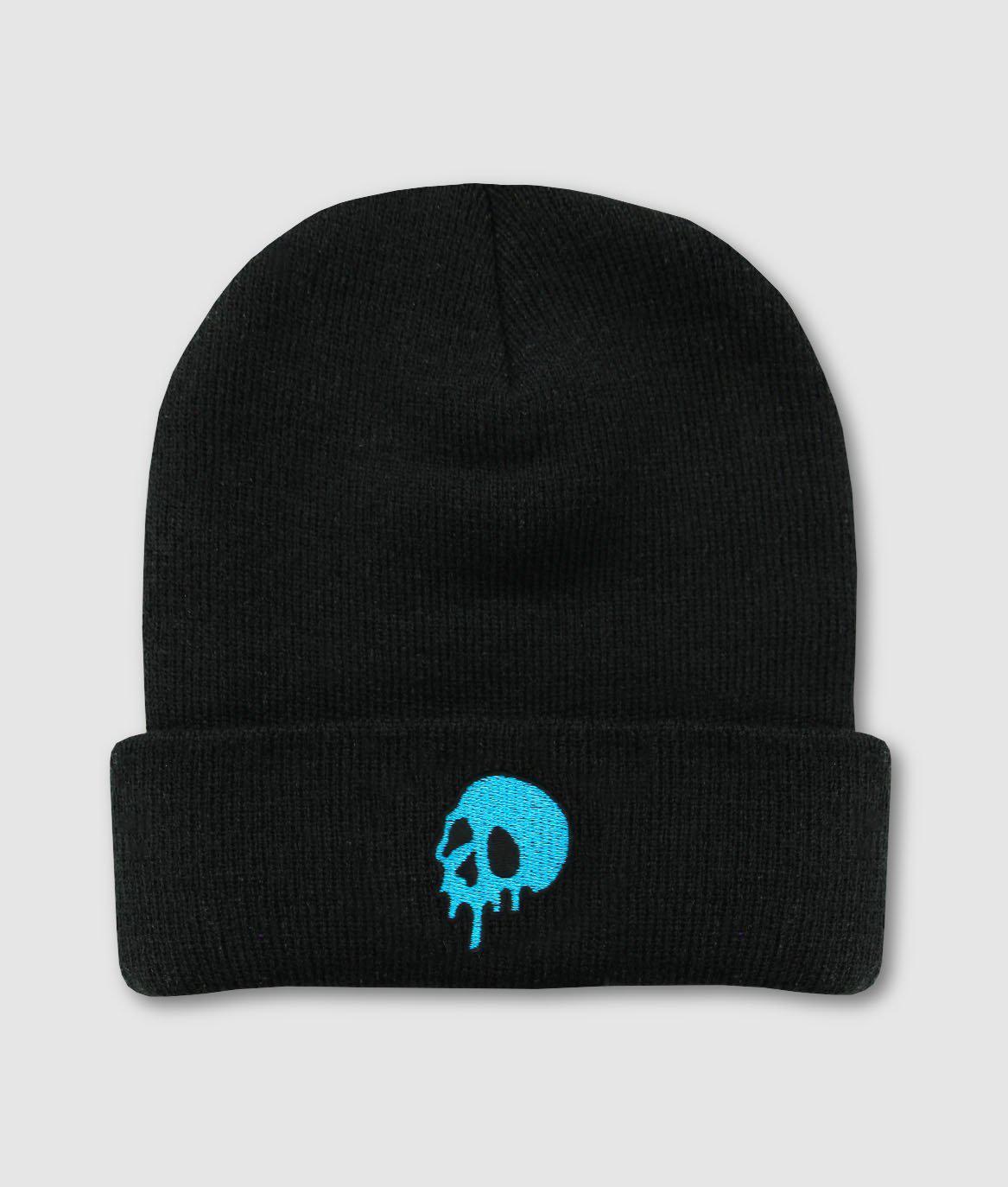 SKULL DRIP EMBROIDERED BEANIE